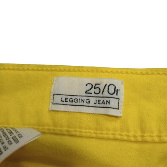 Gap 1969 Legging Jean Cropped Leggin Lemon Drop Size 0 - Picture 5 of 7